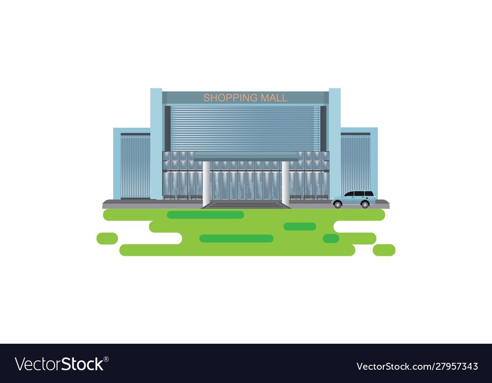 Commercial shopping mall building center isolated