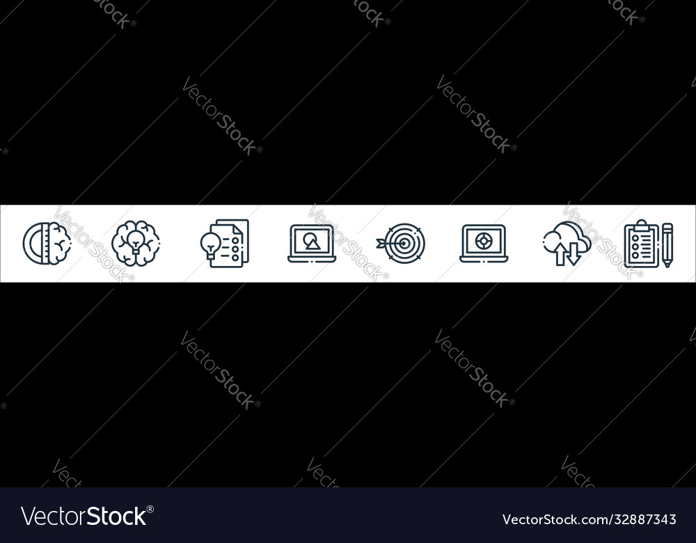 Design thinking line icons linear set quality vector image Design thinking line icons linear set quality