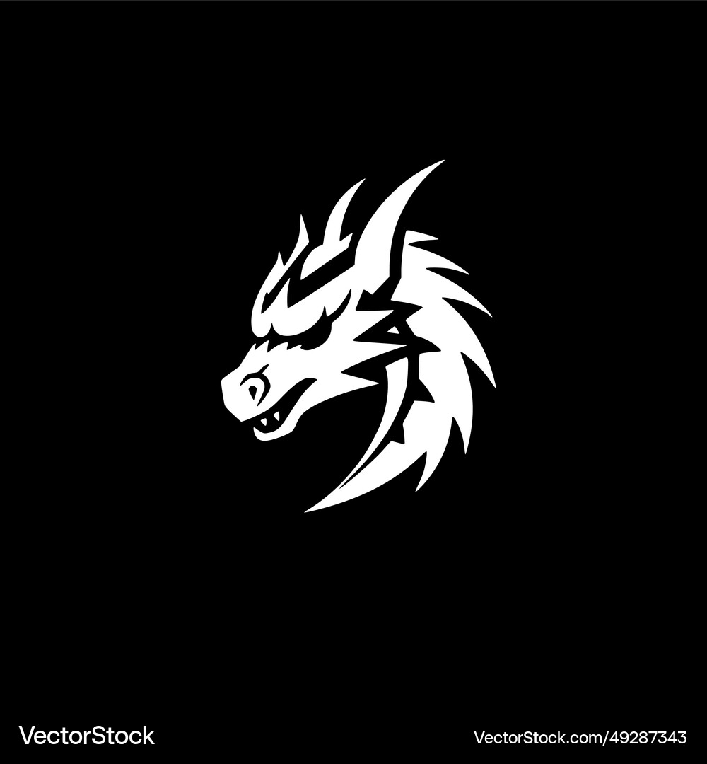 Dragon Minimalist And Flat Logo Royalty Free Vector Image