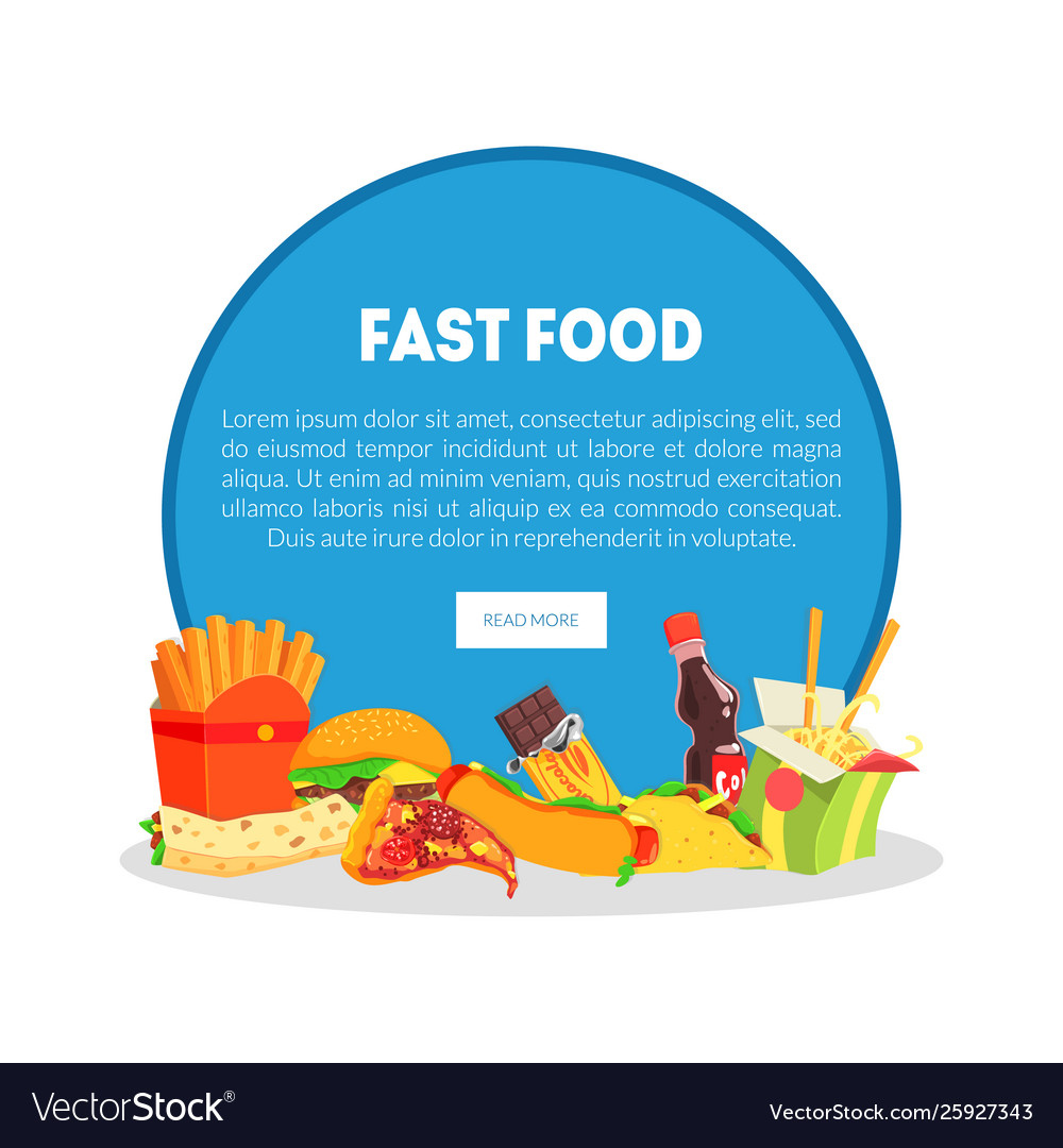 Fast food restaurant banner landing page template