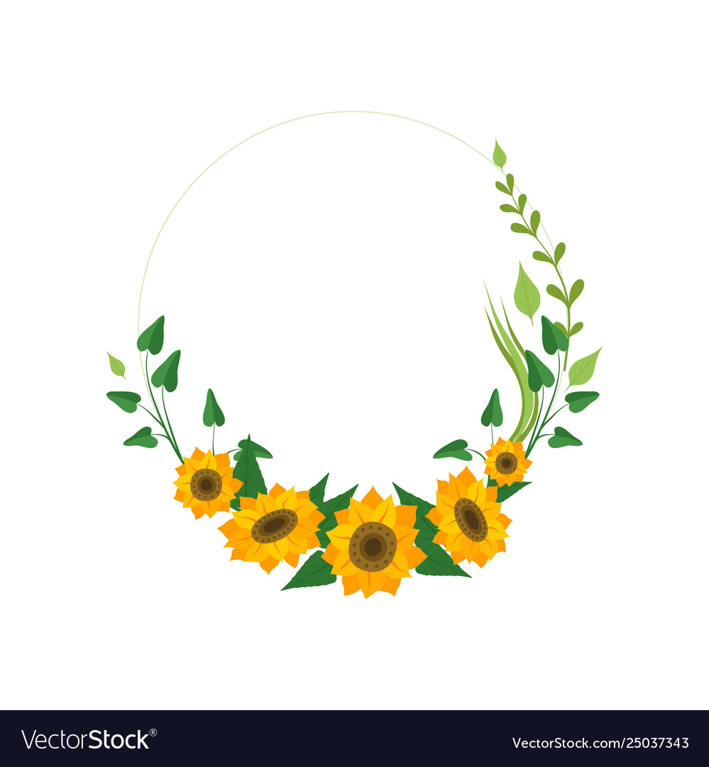 Floral Wreath with Sunflowers