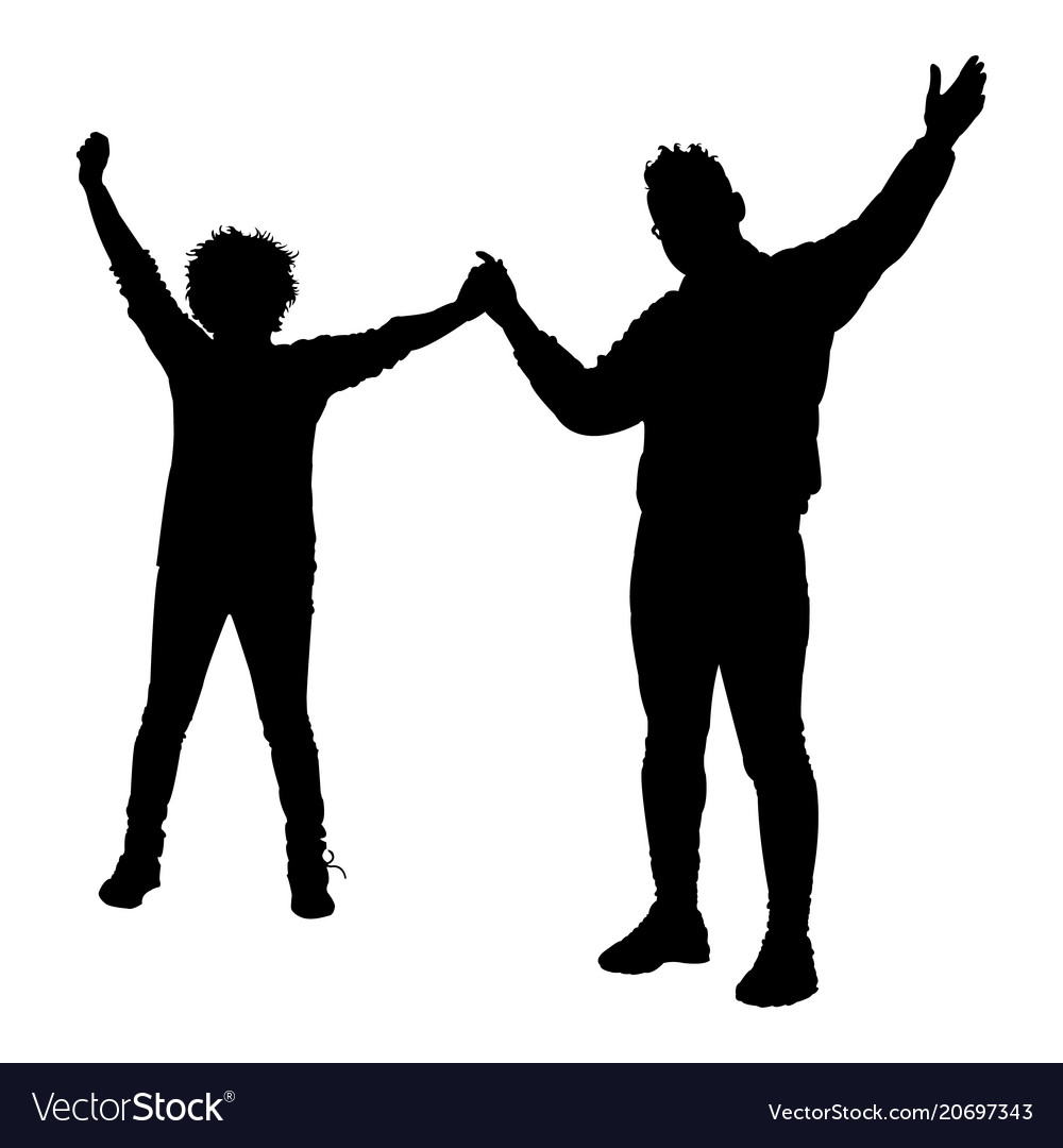 Group of Young People Silhouettes