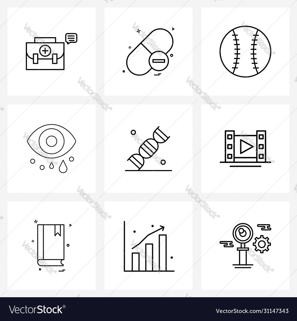 Isolated symbols set 9 simple line icons