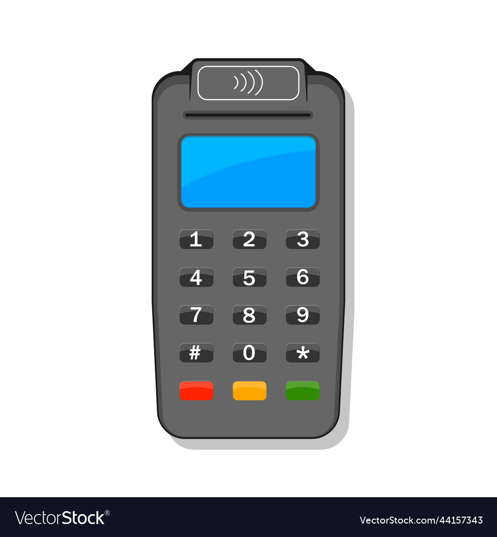 Pos terminal simple cash receipt icon Vector Image Pos terminal simple cash receipt icon