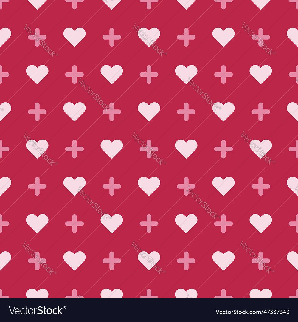 Red background pattern and seamless heart shapes vector image Red background pattern and seamless heart shapes