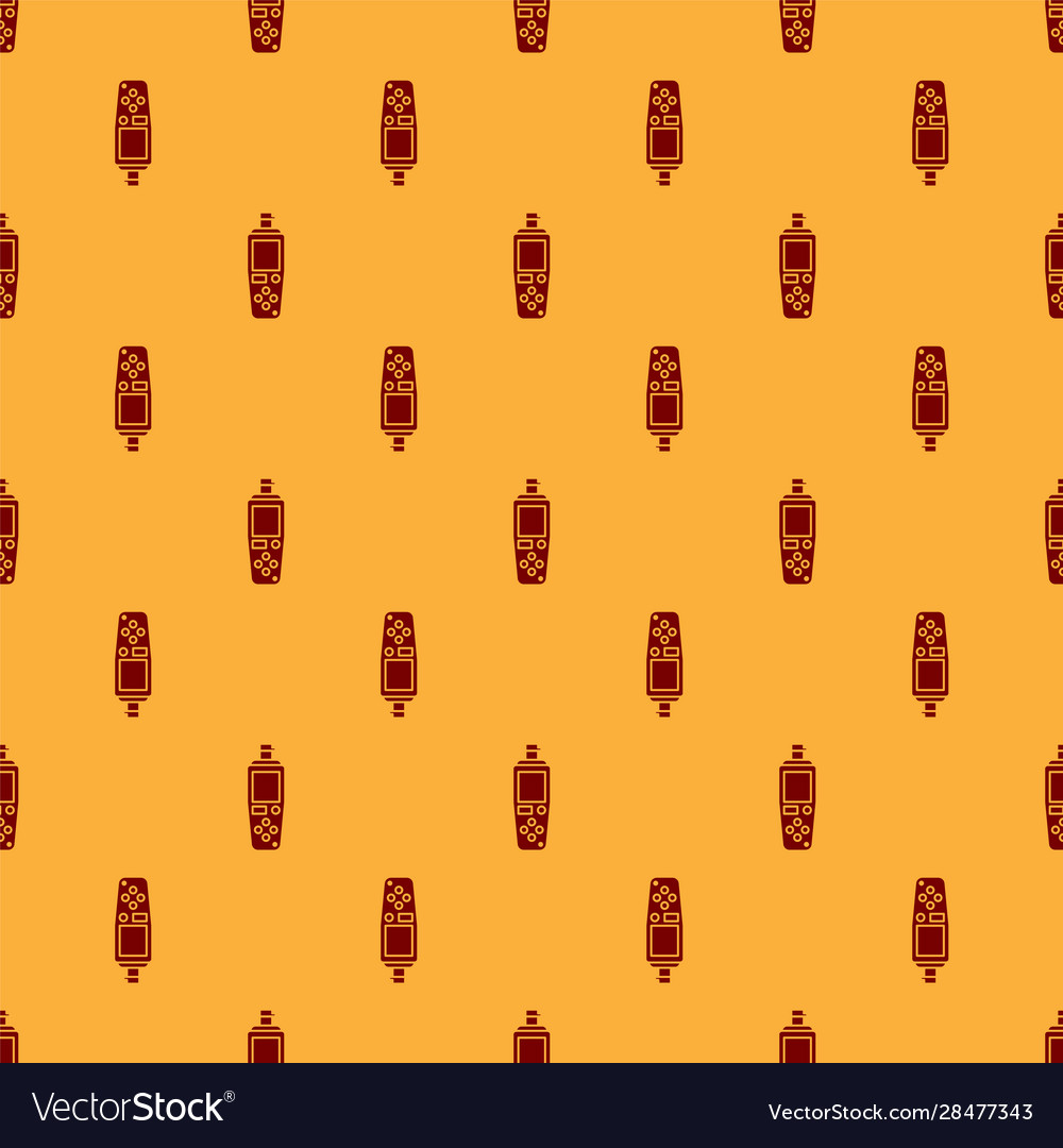 Red portable sensor icon isolated seamless pattern vector image Red portable sensor icon isolated seamless pattern