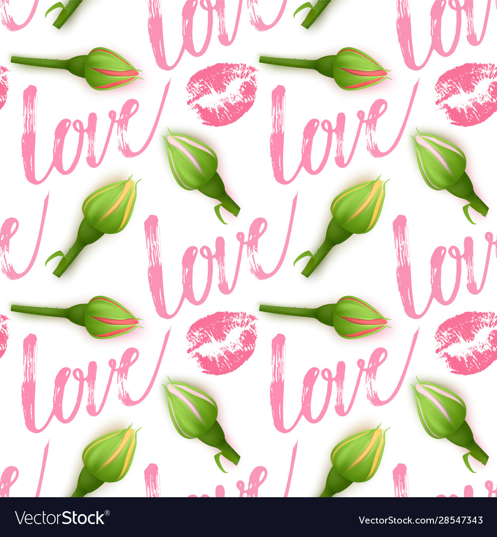 Seamless endless pattern with print rosebuds
