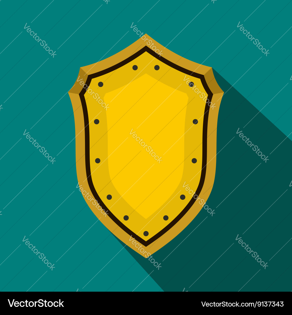 Shield icon flat style Royalty Free Vector Image