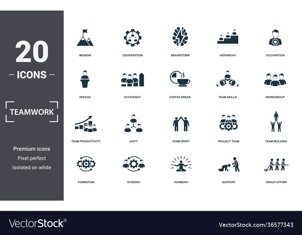 Teamwork icons set collection includes simple vector image Teamwork icons set collection includes simple