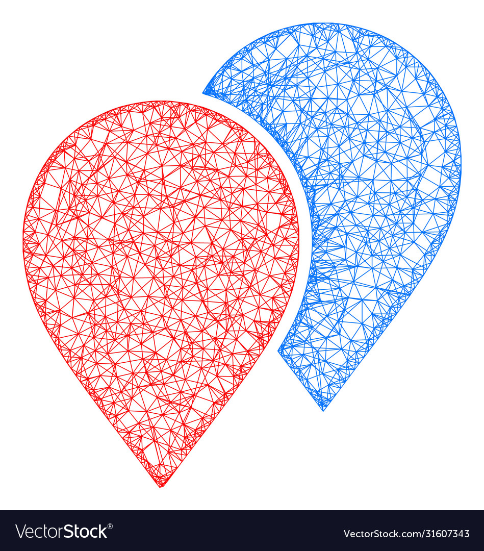 Web net map pointers icon vector image Web net map pointers icon