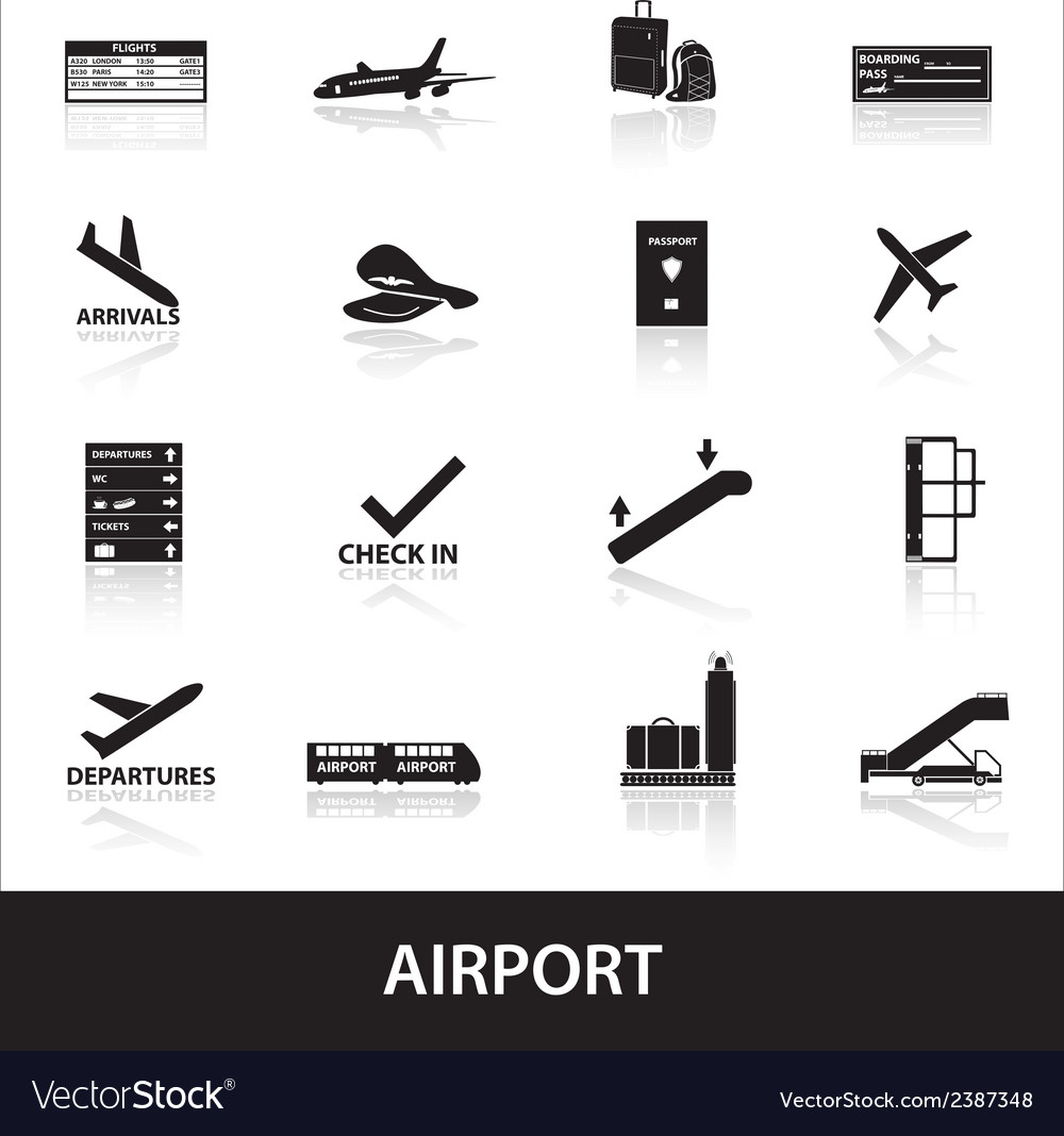 Airport icons set eps10