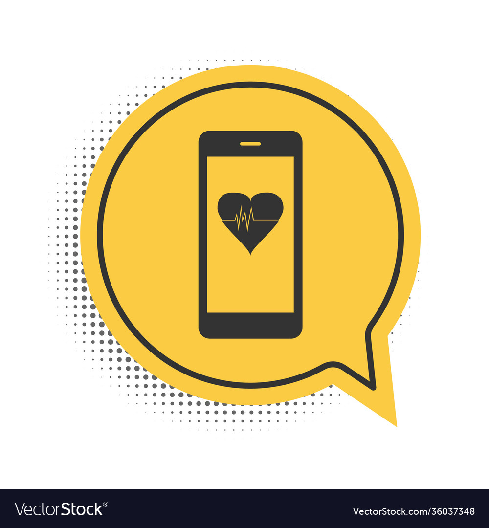 Black smartphone with heart rate monitor function vector image Black smartphone with heart rate monitor function
