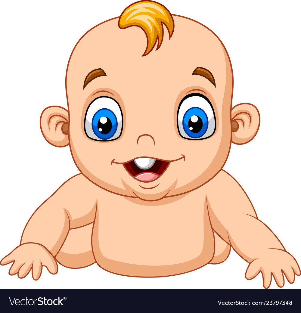 Cartoon happy balearn to crawl Royalty Free Vector Image