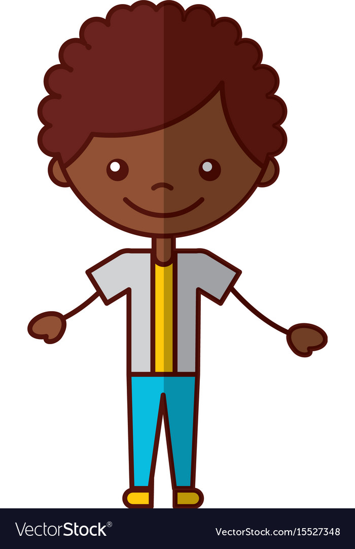 Cute african boy character icon Royalty Free Vector Image