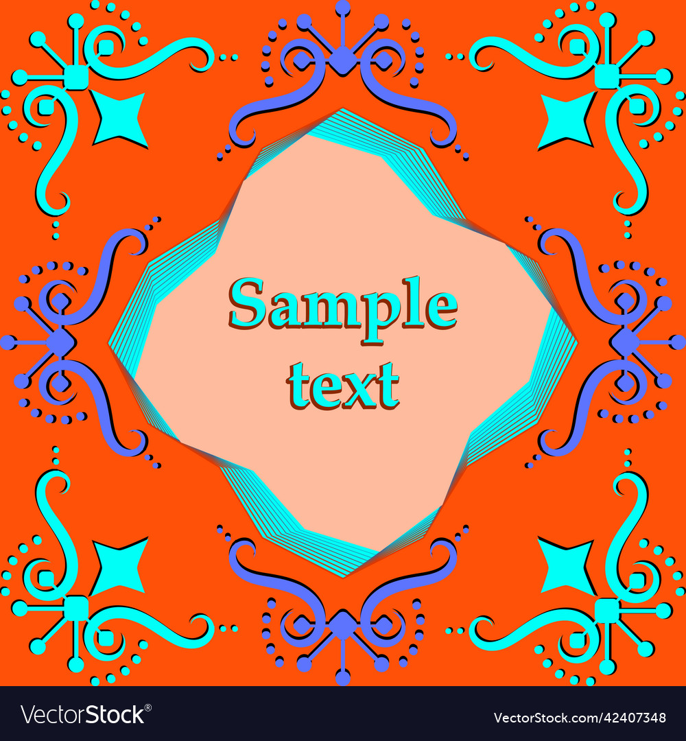 Frame for text with a pattern in arabic asian