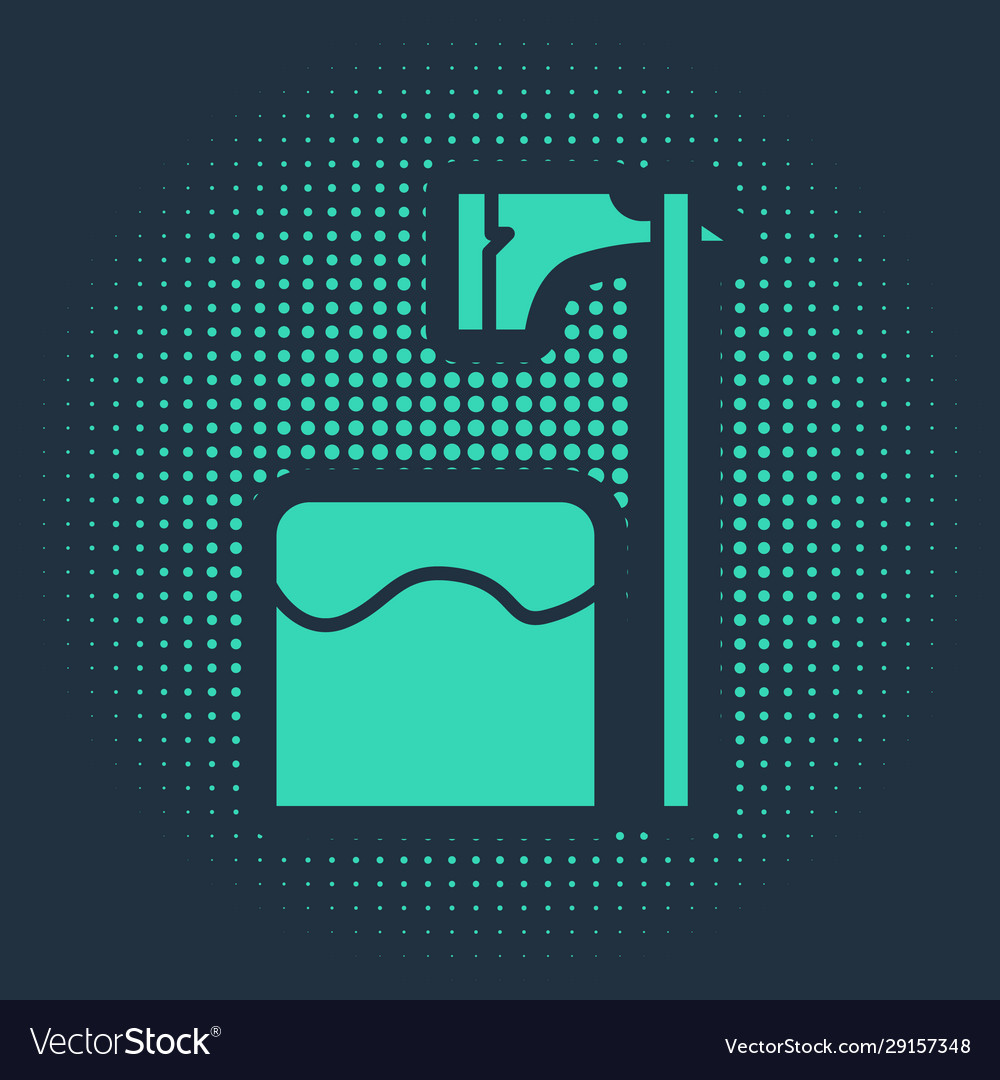 Green executioner axe in tree block icon isolated Vector Image Green executioner axe in tree block icon isolated