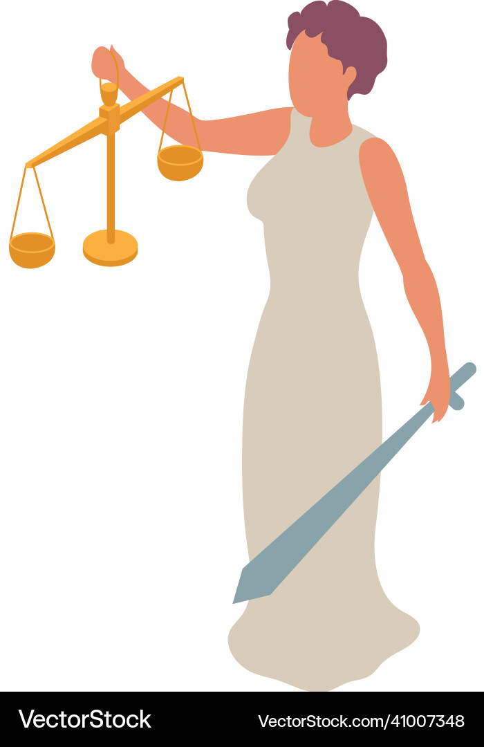 Justice isometric icon Royalty Free Vector Image
