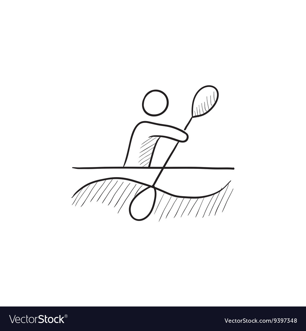 Man kayaking Skizzensymbol