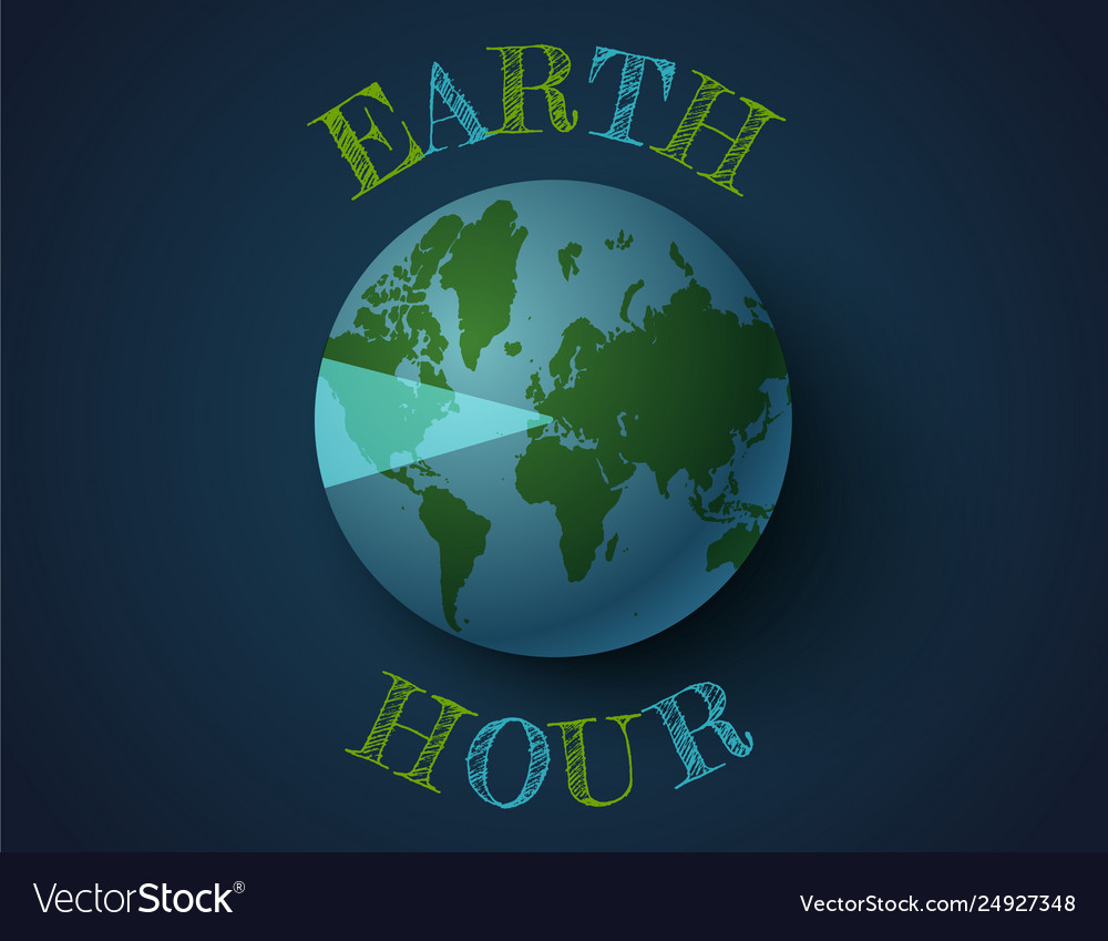 March earth hour day Royalty Free Vector Image