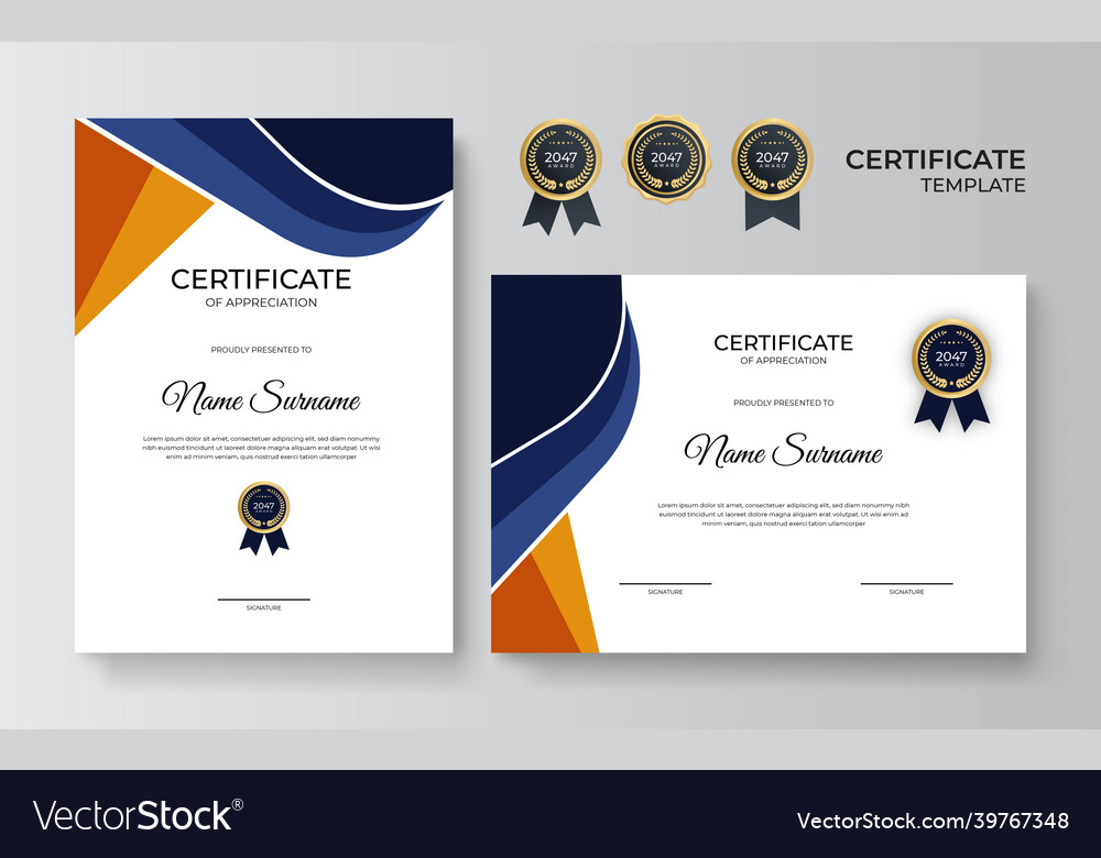 Modern certificate template Royalty Free Vector Image