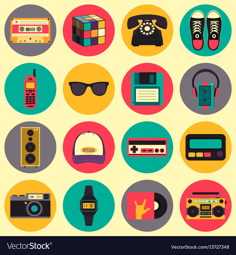 Old style equipments accessories Royalty Free Vector Image