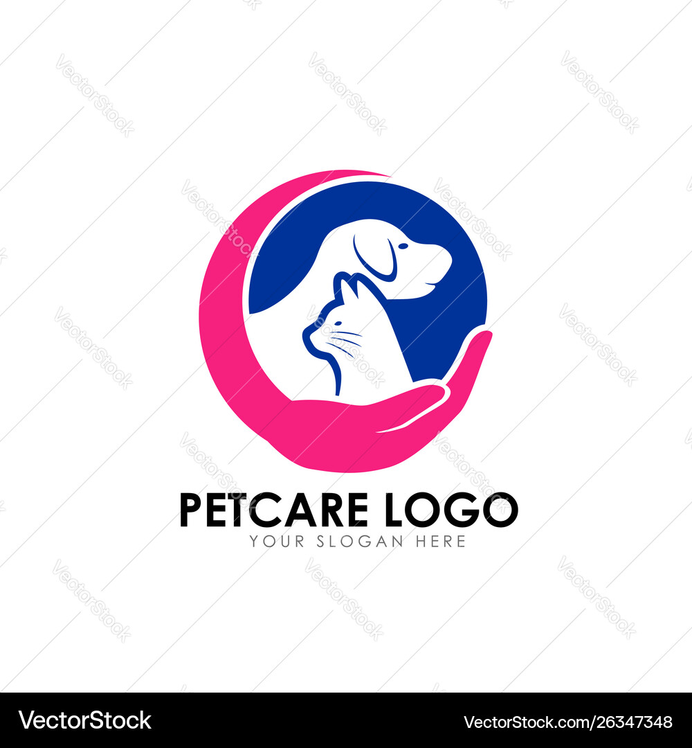 Pet care logo design template car icon Royalty Free Vector