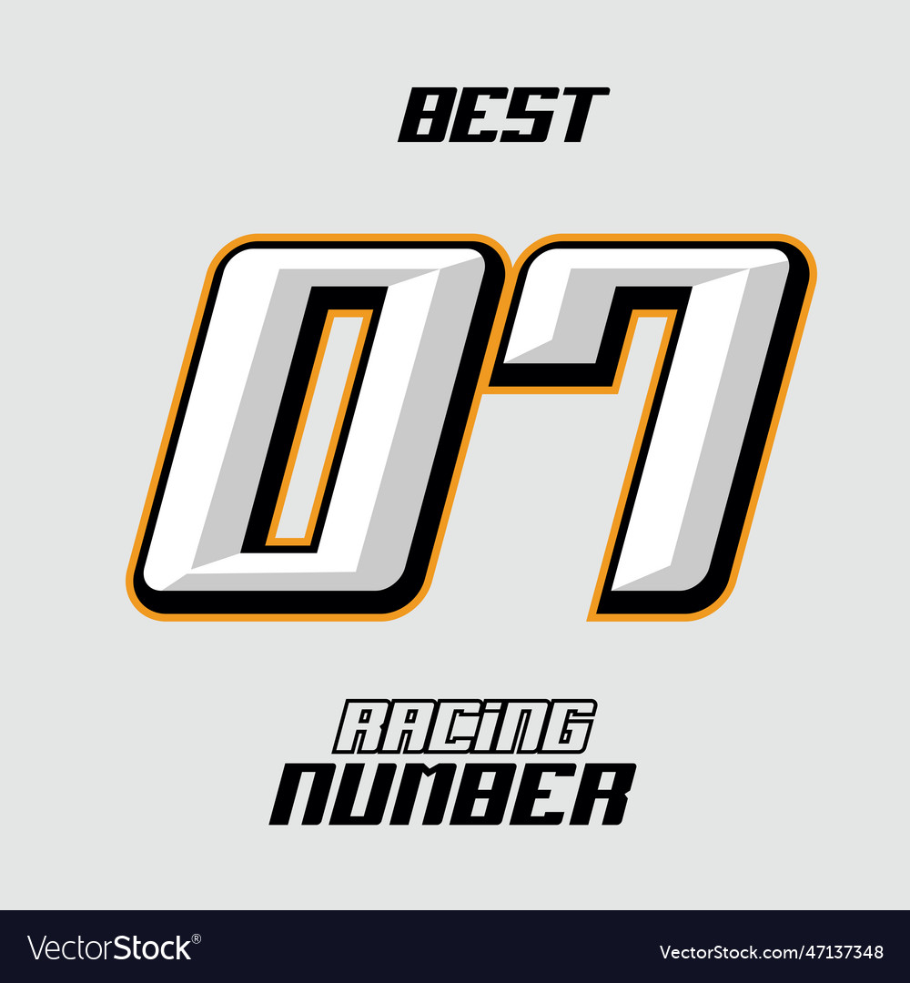 Racing number template 07