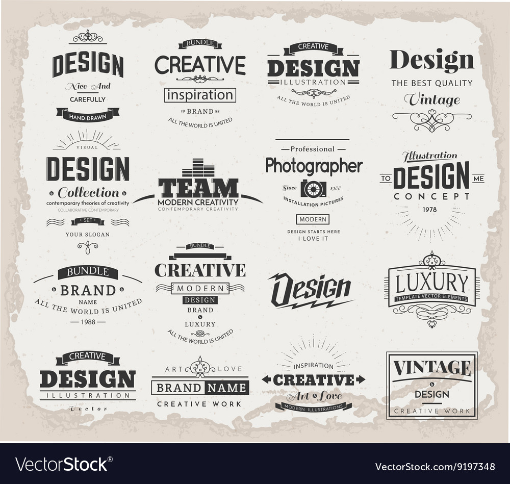 Retro Design Creative Vintage labels Royalty Free Vector