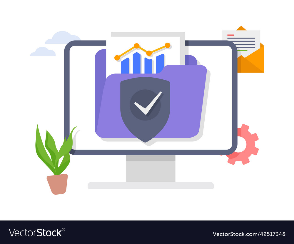 Secure confidential files folder with documents Vector Image Secure confidential files folder with documents