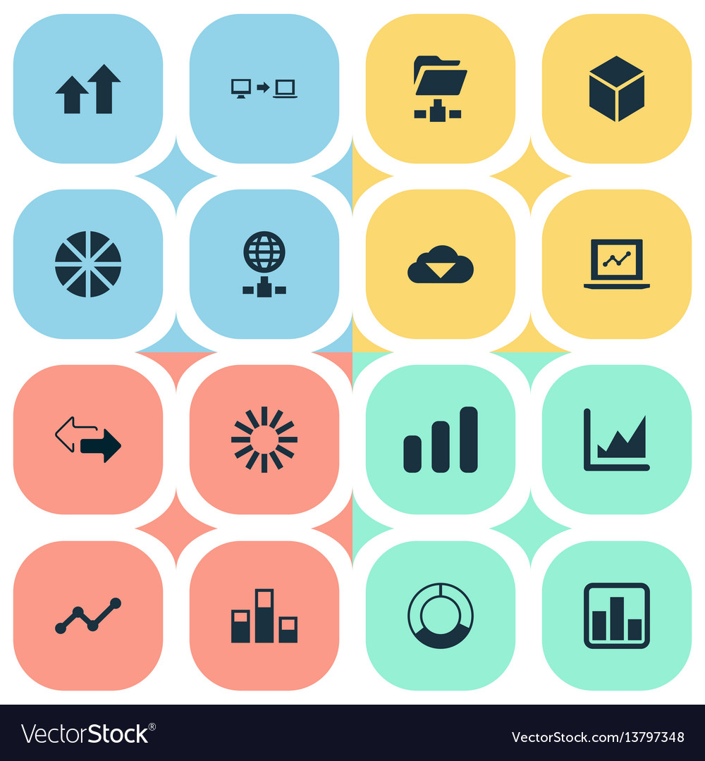 Set of simple data icons Vector Image Set of simple data icons