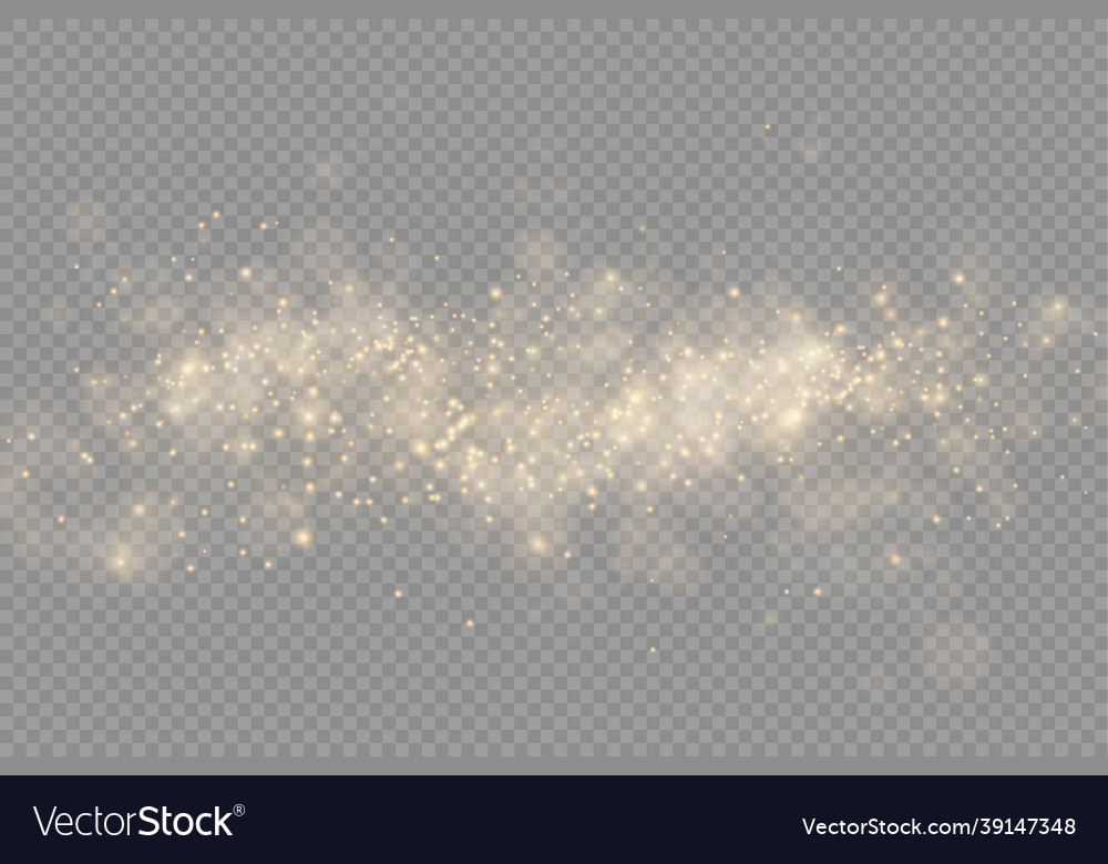Sparkling golden magic dust particles bokeh light