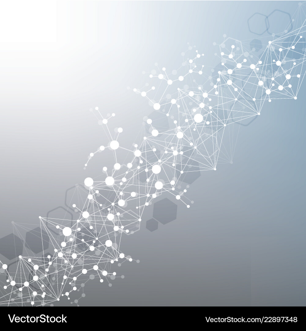 Structure molecule and communication dna atom Vector Image