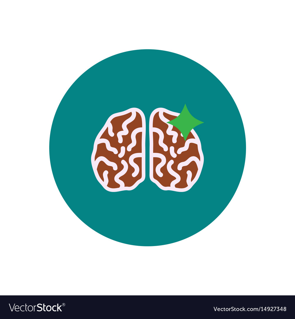 Stylish icon in color circle brain stroke