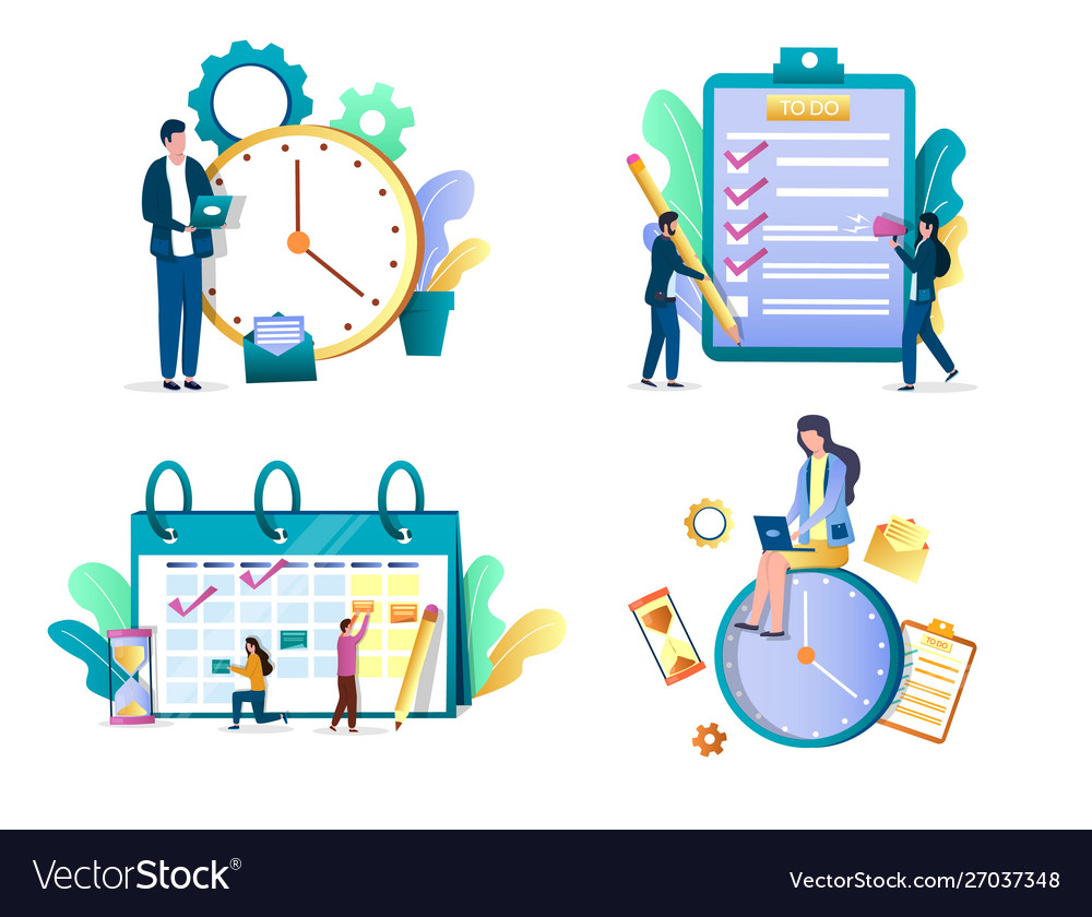 Task management concept isolated Royalty Free Vector Image