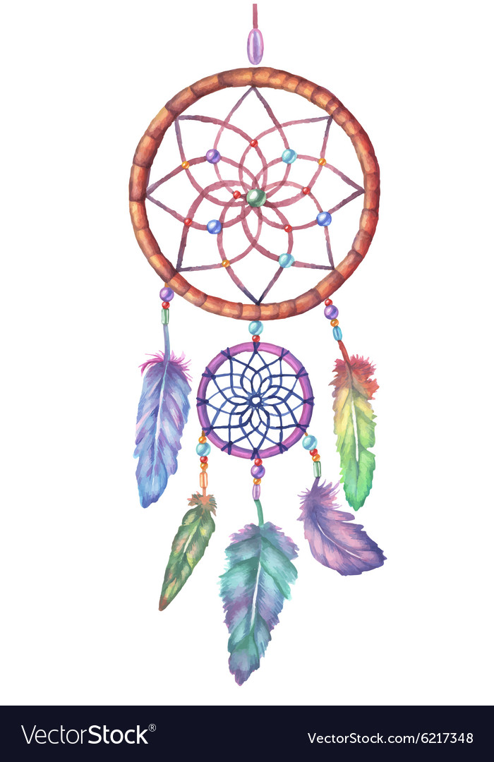 Download Watercolor dream catcher Hand drawn Royalty Free Vector