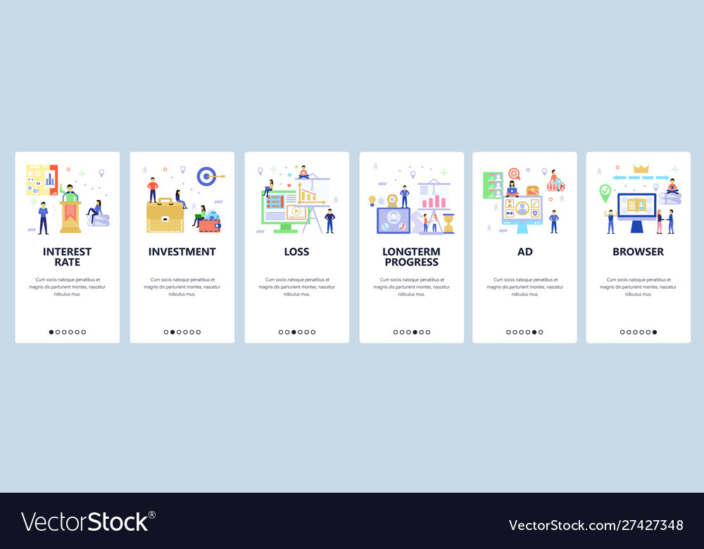Website and mobile app onboarding screens vector image Website and mobile app onboarding screens