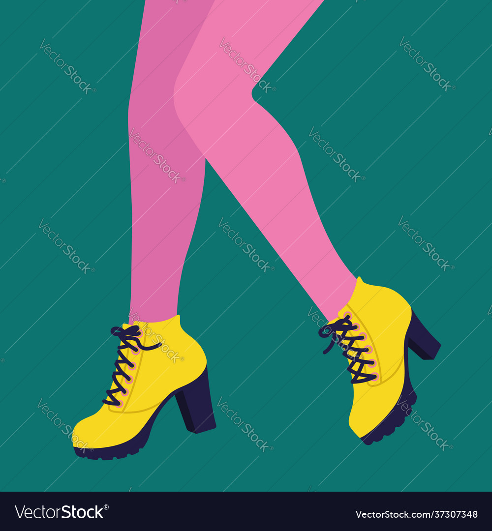 Frauen Beine und Füße mit stilvollen bunten vector image Frauen Beine und Füße mit stilvollen bunten