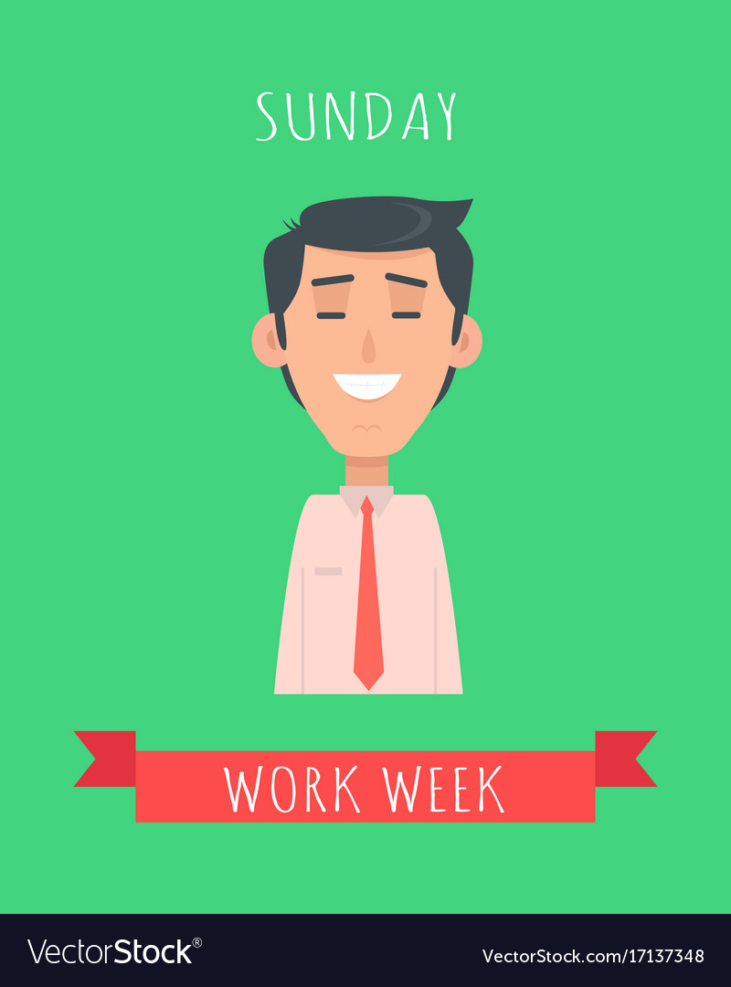 Work week emotive concept in flat design