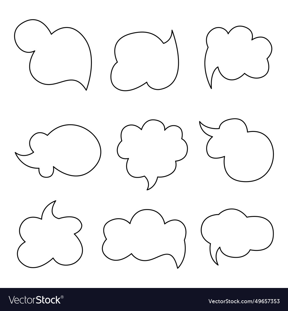 A set of dialog bubbles in the shape cloud