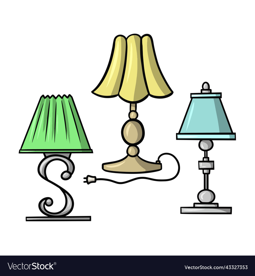 A set of table lamp with different shades