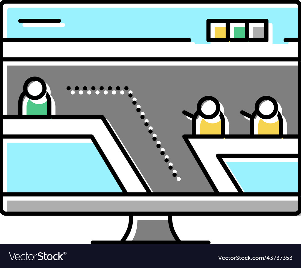 Action platform video game color icon vector image Action platform video game color icon