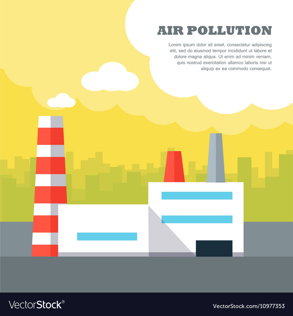 Air pollution concept in flat style design Vector Image