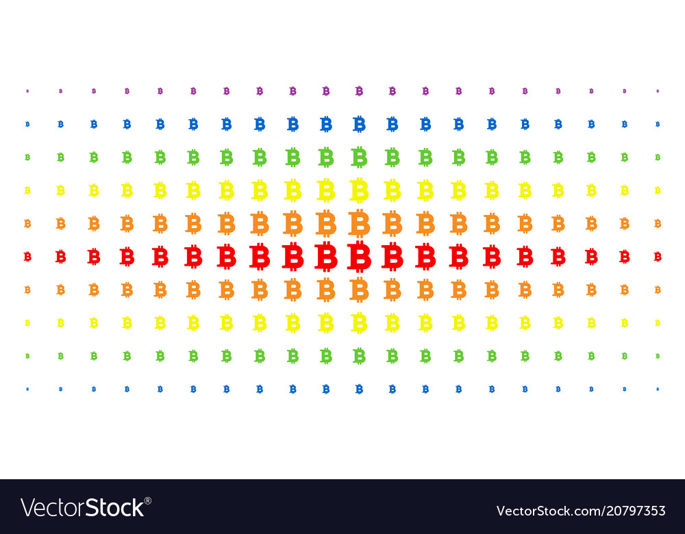 Bitcoin spectrum halftone pattern vector image Bitcoin spectrum halftone pattern