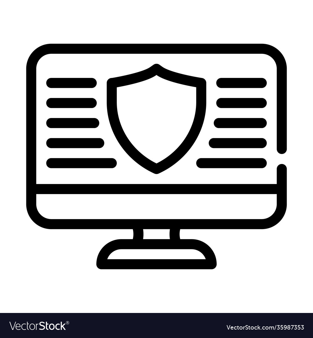 Data security operating system line icon