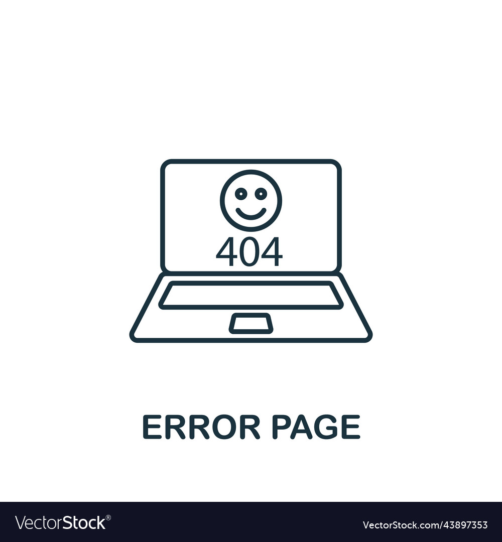 Error page icon monochrome simple web design vector image Error page icon monochrome simple web design