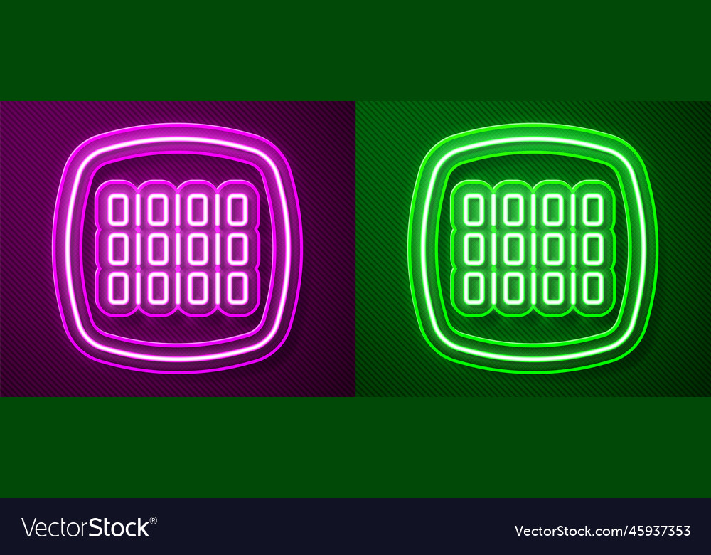 Glowing neon line binary code icon isolated vector image Glowing neon line binary code icon isolated
