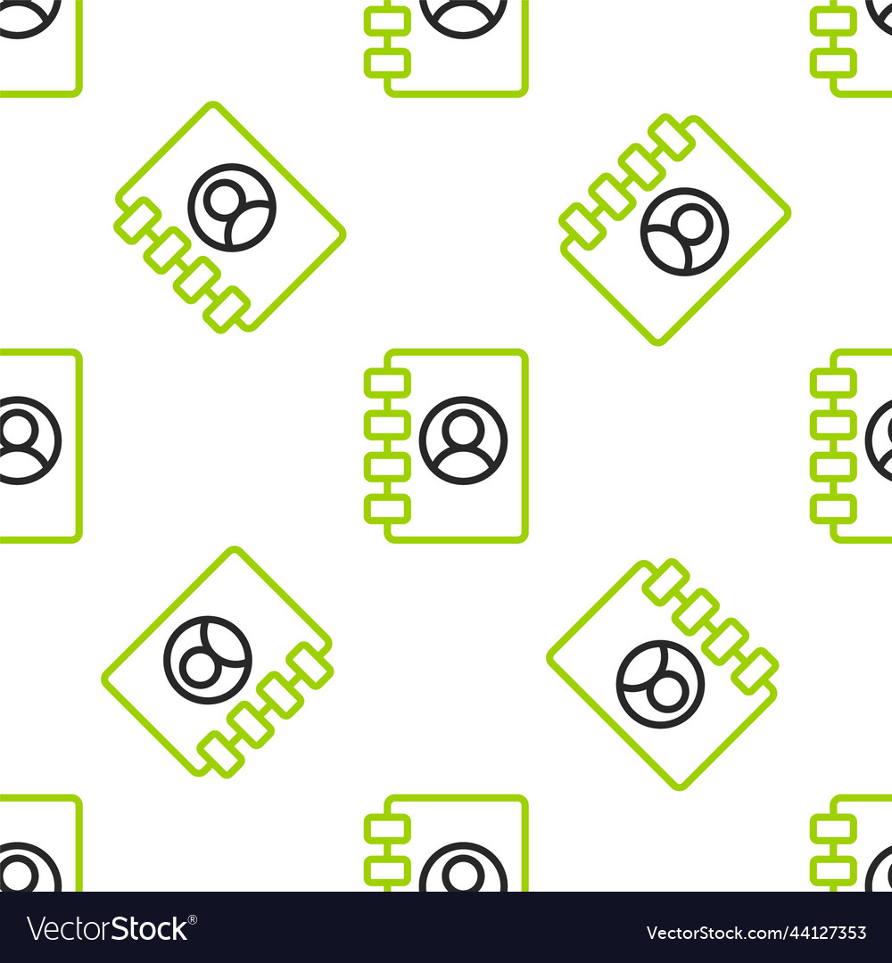 Line address book icon isolated seamless pattern Vector Image Line address book icon isolated seamless pattern