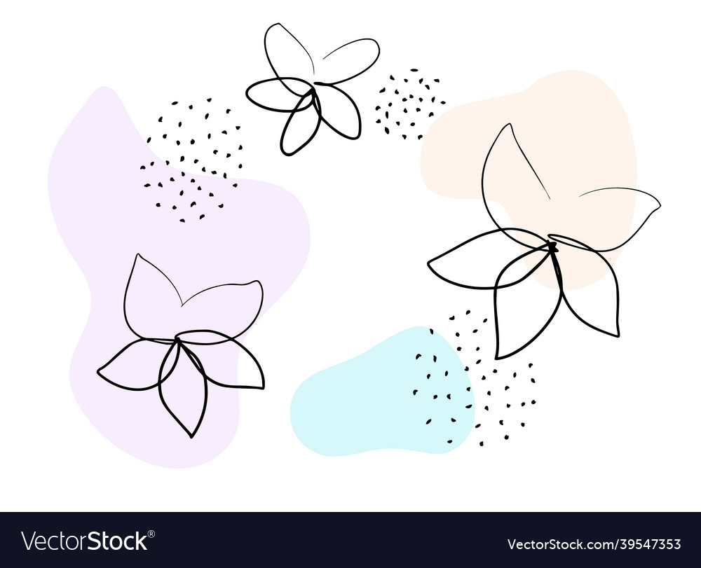 Modern background with continuous line art vector image Modern background with continuous line art