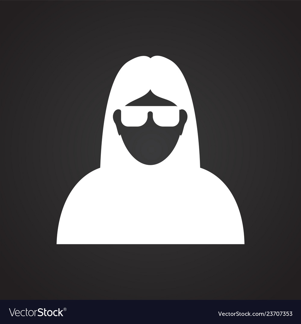 Profile icon on black background for graphic Vector Image