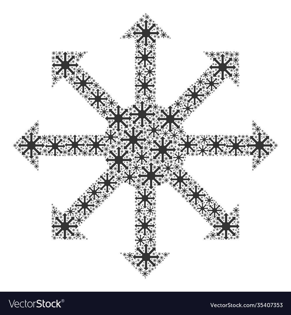 Radial arrows recursion mosaic itself icons vector image Radial arrows recursion mosaic itself icons